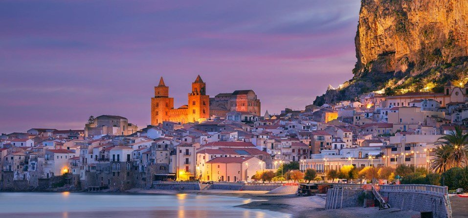 The Lungomare at golden hour, Cefalù